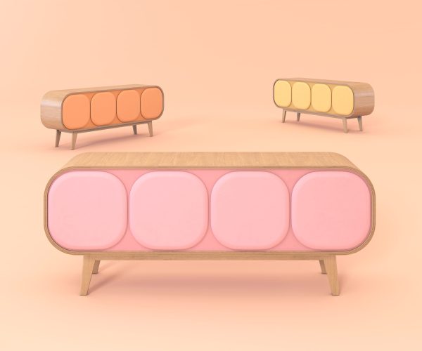 Comoda Candy – Un strop de culoare și rafinament în livingul tău